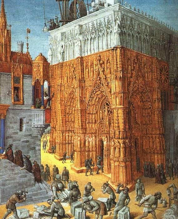 FOUQUET, Jean The Building of a Cathedral dfh Germany oil painting art